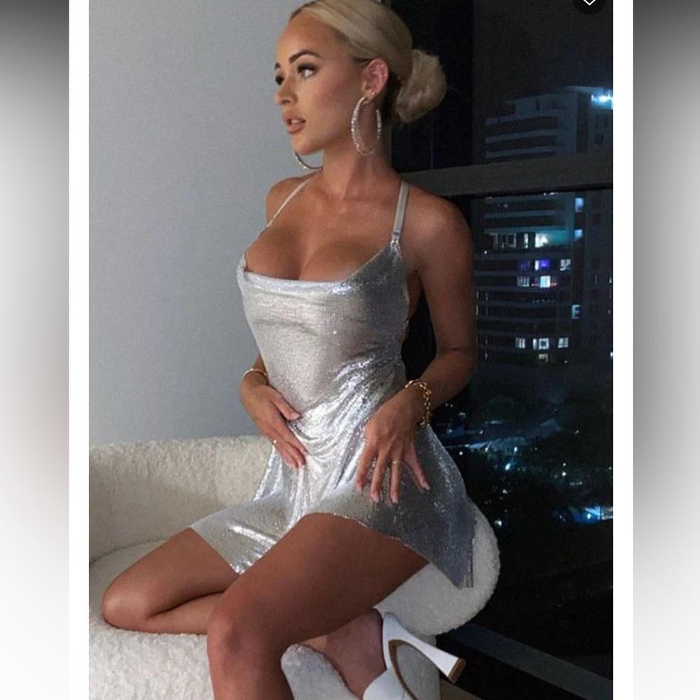 WHITE FOXY Mini Dress Silver